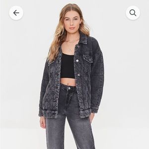 Mineral washed quilted jacket